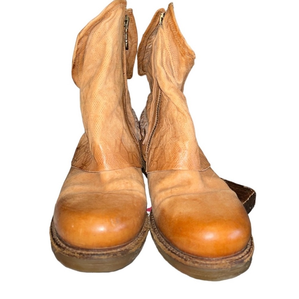 AS 98 Springer Slouchy Tan Leather Ankle Boot Size 40/ US Women’s 9 - Picture 4 of 16